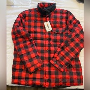 Puffer jacket flennel pattern